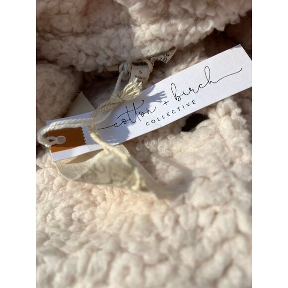 New Mystree Jacket Women Sz Small Cream Fleece Collared Long Sleeve Snap Button - Picture 5 of 8